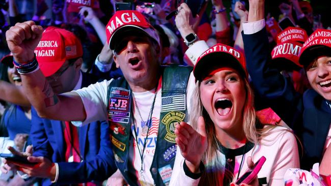 Trump supporters react as Fox News projects the Republican presidential nominee’s election., P) icture: Chip Somodevilla/Getty Images/AFP