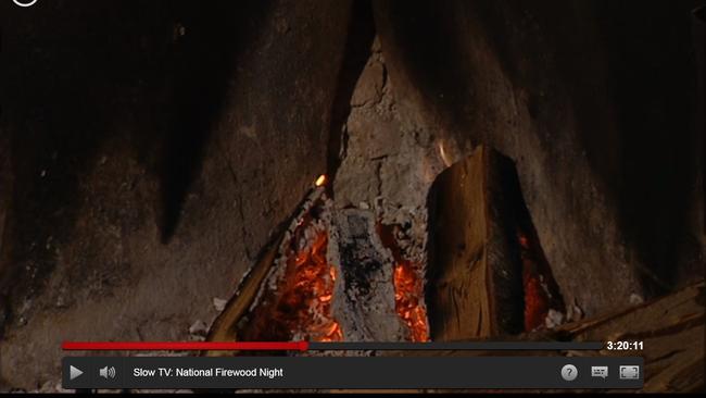 A screenshot from Slow TV: National Firewood Night on Netflix.