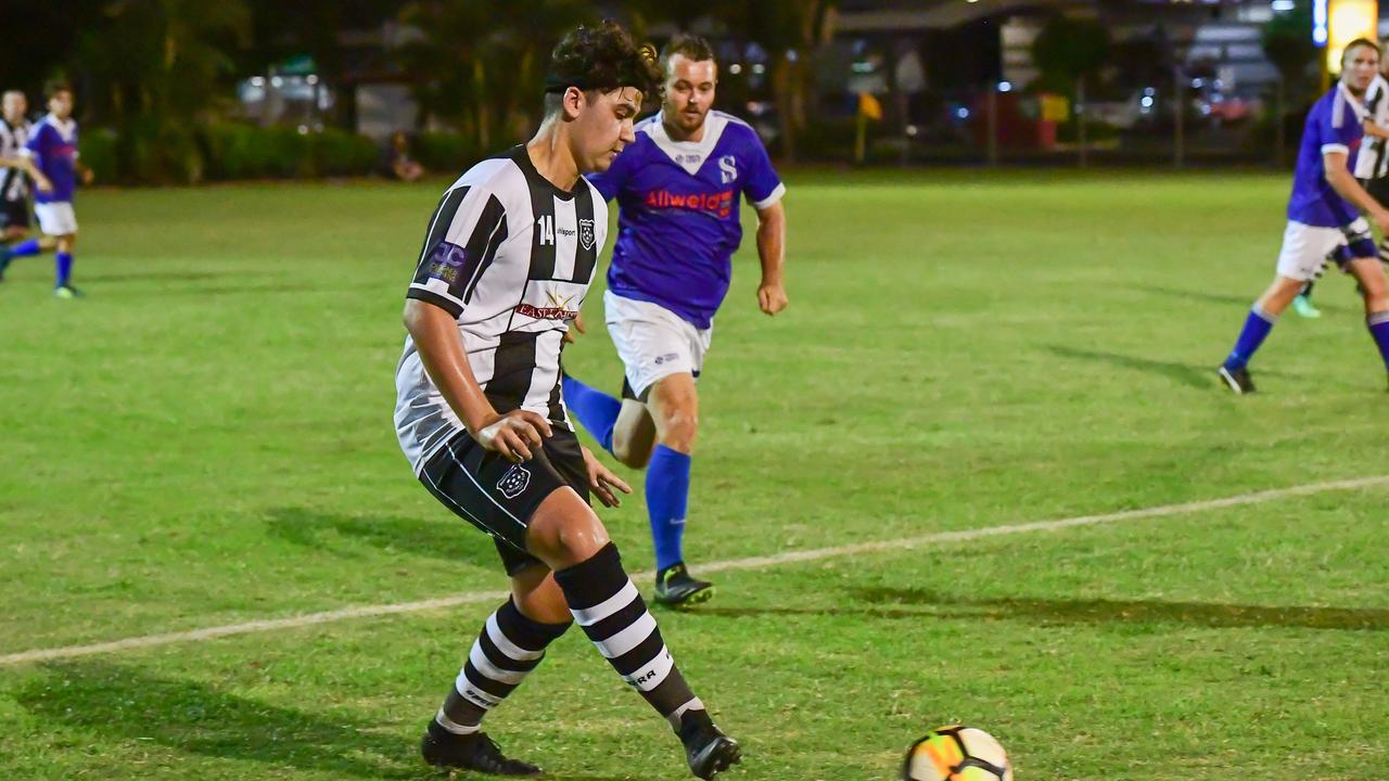 Luke Smith with the ball for Bingera earlier this season. Clubs like Bingera could be fighting to survive, even if sport resumes next month.