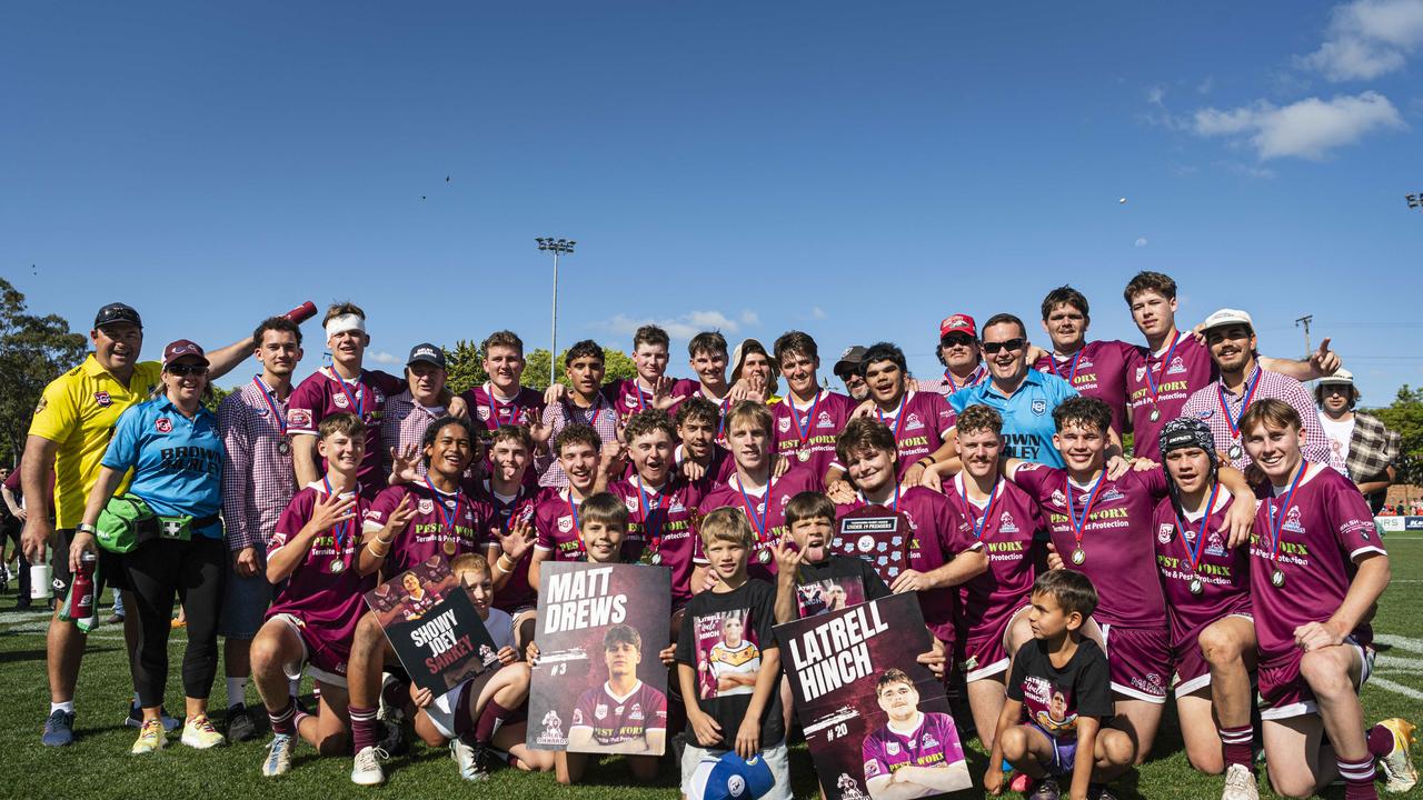 Dalby are the TRL U19 Premiers after defeating Southern Suburbs in the grand final at Toowoomba Sports Ground, Saturday, September 14, 2024. Picture: Kevin Farmer