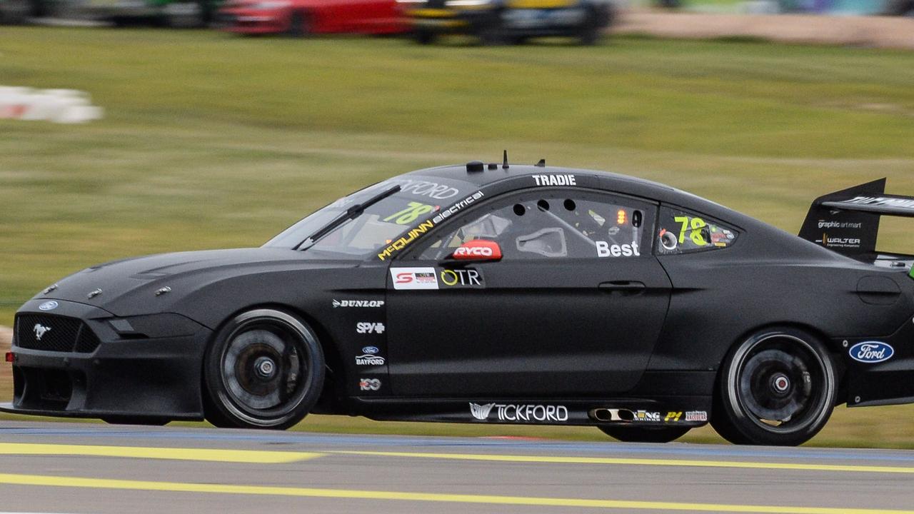 Relative unknown Zac Best announced himself in the Supercars series with a stunning pole position for the Saturday race. Picture: Brenton Edwards