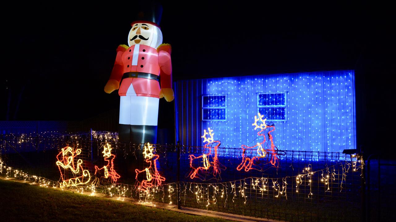 Christmas lights in Georgemilton St in West Mackay. Picture: Rae Wilson