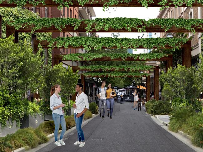 Concept plans of the Greening Adelaide streets scheme. Picture: Supplied -  Leigh-Street - AFTER