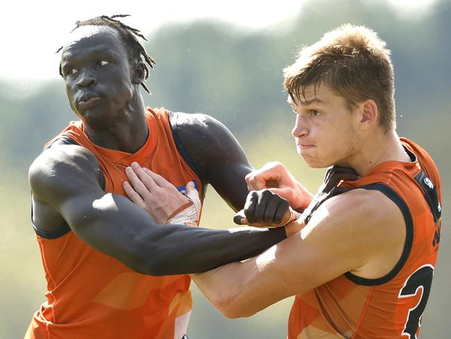 The 22-year-old has worked tirelessly on his body to get himself back to AFL level again. Picture: Phil Hillyard