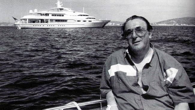 Robert Maxwell with his favourite “toy” The Lady Ghislaine.