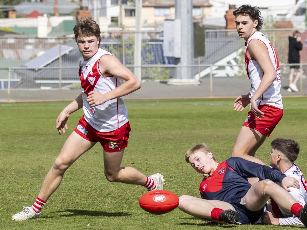 STJFL Grand finals U18 Boys Clarence v North Hobart at North Hobart Oval. Picture: Caroline Tan