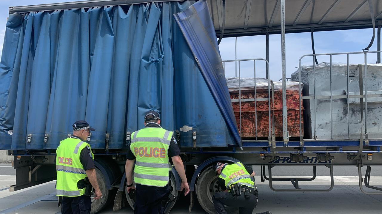 Police discover an unsecured load while conducting random checks at the Port of Brisbane.