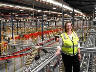 Australia Post Queensland, South Australia and Northern Territory deliveries general manager Angela Creedon inside the new parcel facility and delivery centre in Redbank. Picture: Rob Williams