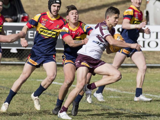 Jayden Campbell (right) in action for Burleigh’s colts last season.