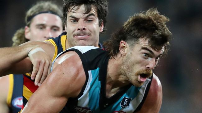 Port Adelaide and Adelaide are hoping to stage their 50th showdown at Adelaide Oval for next week’s Round 21 but are waiting on the AFL to lock it in.