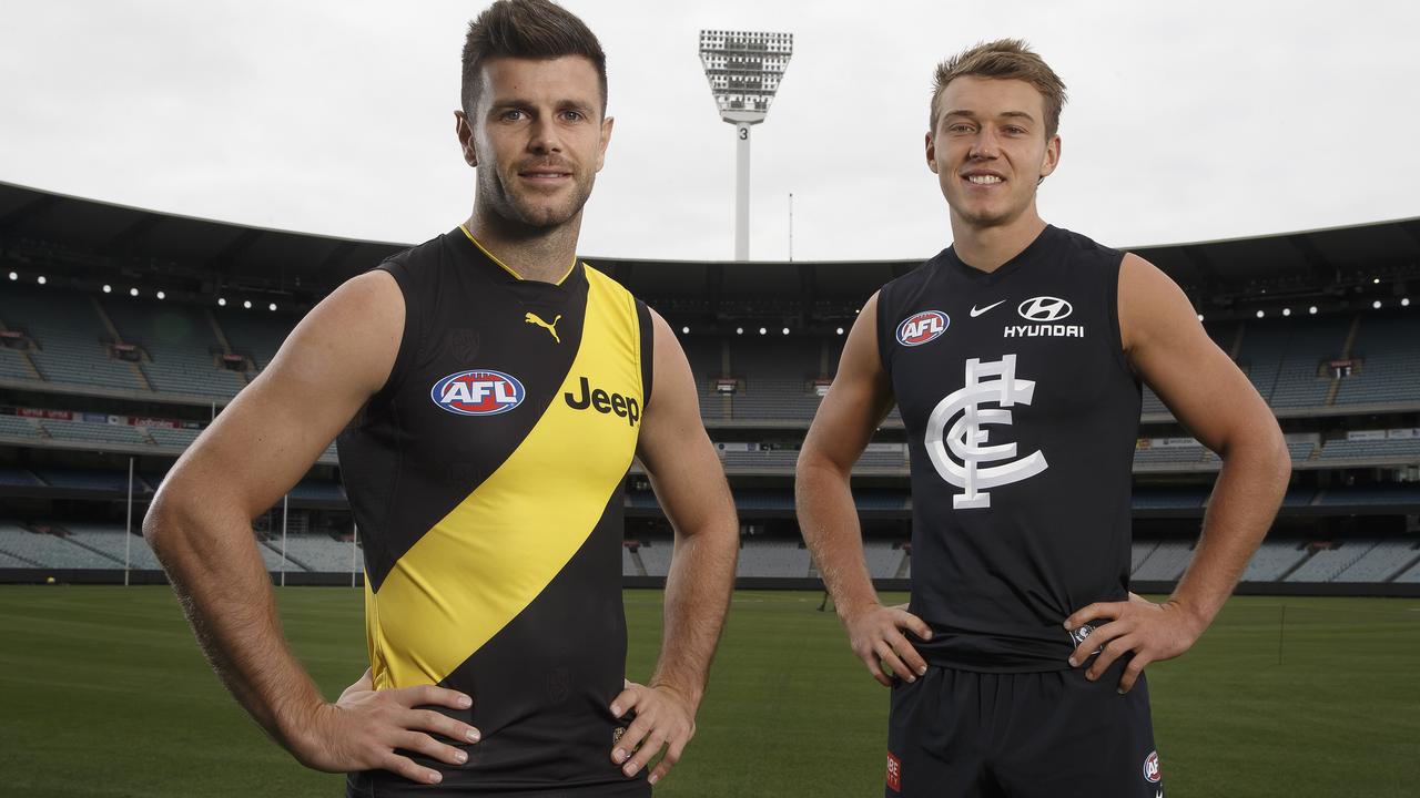 Richmond and Carlton will do battle in the season opener on Thursday night. Picture: Michael Klein