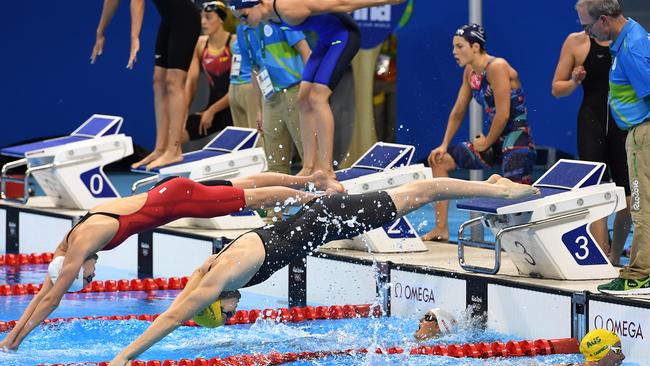 The dive is so important in relay swimming.