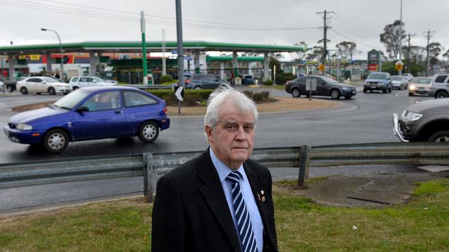 Sunbury residents have identified the intersection of Gap Rd and Horne St as a redspot. Please take some shots of Sunbury Residents' Association president Bernie O'Farrell at the roundabout. Picture: Adam Elwood