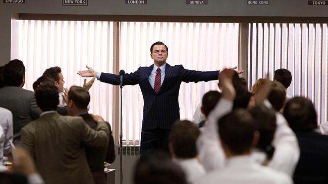 Leonardo DiCaprio as Jordan Belfort in a scene from "The Wolf of Wall Street."