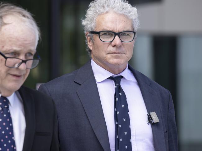 Former military lawyer David McBride was greeted with cheers from supporters outside the ACT Supreme Court on Thursday. Picture: NCA NewsWire / Gary Ramage