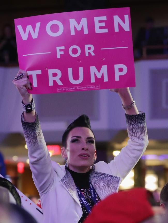 People celebrate as Republican president-elect Donald Trump takes the stage. Picture: Getty Images