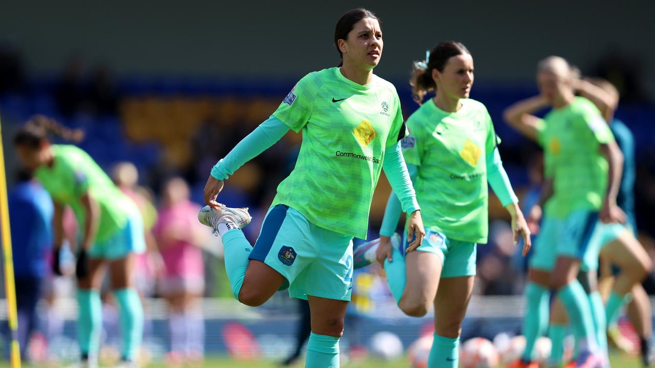 Sam Kerr prior to the clash with Scotland (Photo by Tom Dulat/Getty Images)