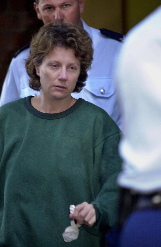 Falsely accused and convicted ... Kathy after being arrested and charged with murdering her four children in 2001.