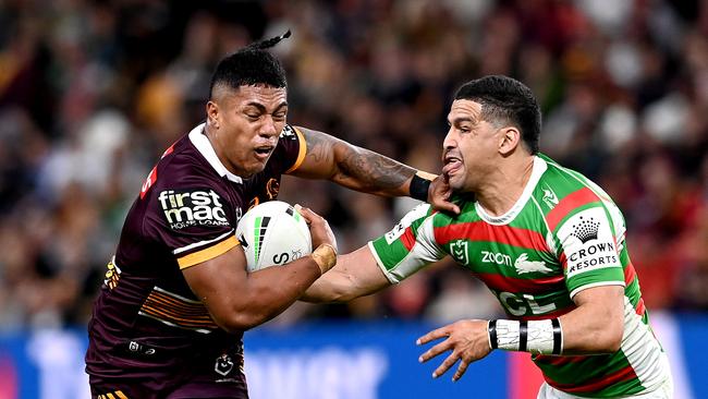 Tesi Niu started the season at centre but could be an option for the Broncos’ fullback spot next year after his superb two-try display against the Sharks.