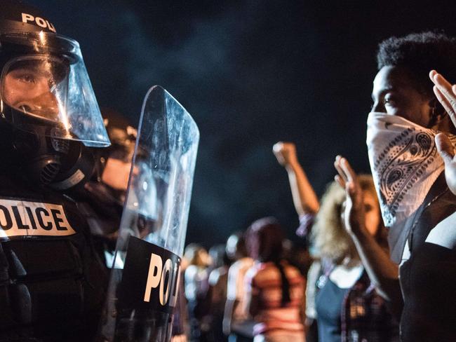 A peaceful protest in Charlotte quickly turned ugly. Picture: Sean Rayford/Getty Images/AFP