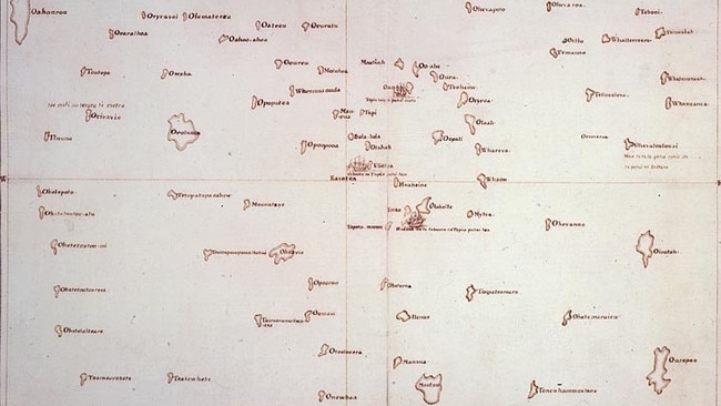 Chart of the Society Islands, with Otaheite [Tahiti] in the centre. Source: British Library