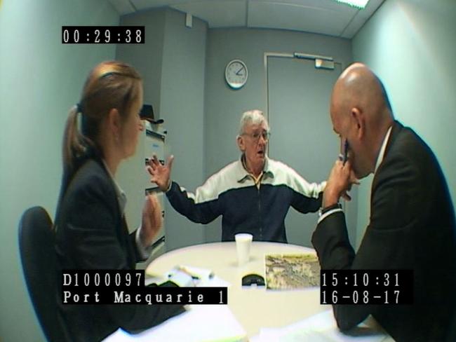 Gary Jubelin and Detective Sergeant Laura Beacroft interview Paul Savage in 2017. Picture: NSW Police