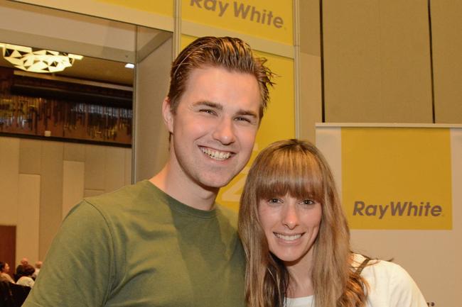 <p>Nick Berndt and Kirby Reid at The Event for Ray White Surfers Paradise at RACV Royal Pines Resort, Benowa. Picture: Regina King</p>