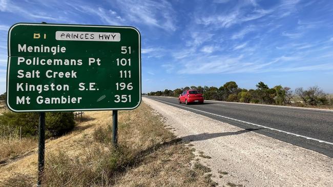 The Princes Highway is at risk of floodwater inundation and could soon close, the Department for Infrastructure and Transport has warned. Picture: Dylan Hogarth