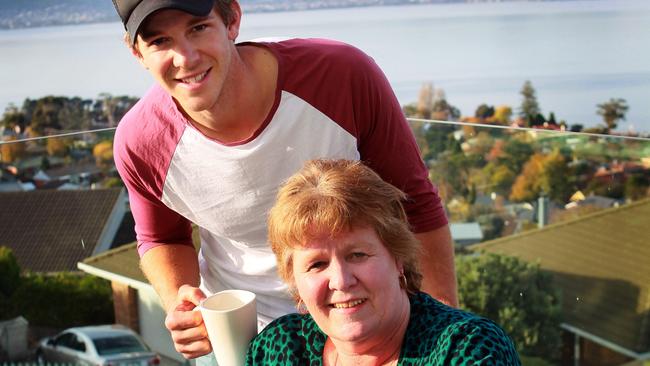 Tim Paine with his mum Sally