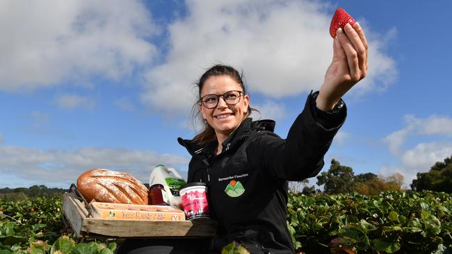 Megan Sherry helped develop Harvest the Fleurieu’s new produce boxes, which are proving popular. Picture: Keryn Stevens/AAP