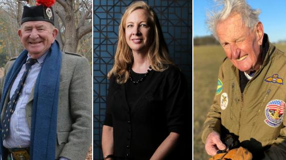 Three of the NSW King's Birthday 2024 honours recipients - Charles Cooke, Professor Karen Canfell and Kevin Weldon.