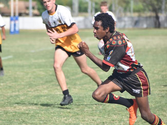 Warba Wangarunya Rugby League Carnival, under-17 boys, DCYSI Barbarians versus Team Indigenous, Saleyards Park, Rockhampton, January 19, 2024.