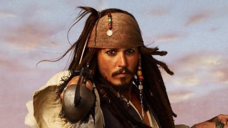 Depp as Captain Jack Sparrow in The Pirates of the Caribbean.