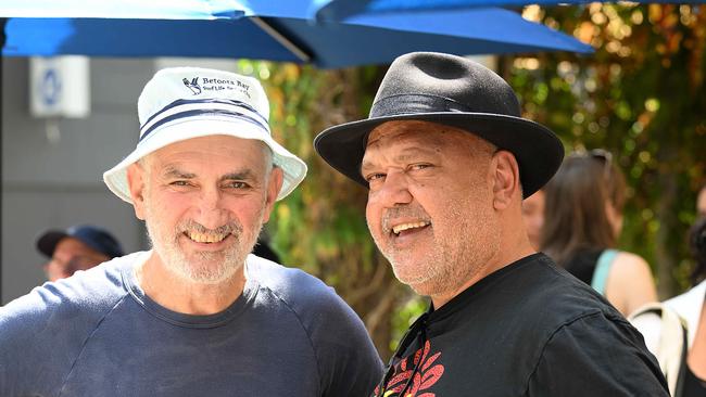 Paul Kelly and Noel Pearson in Brisbane earlier this week. Picture: Lyndon Mechielsen