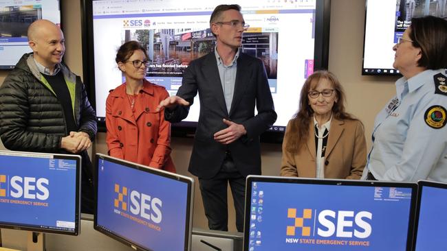 NSW Premier Dominic Perrottet with state MP Janelle Saffin and Minister for Flood Recovery Steph Cooke at a press conference in Lismore on Monday, June 14. Picture: Facebook