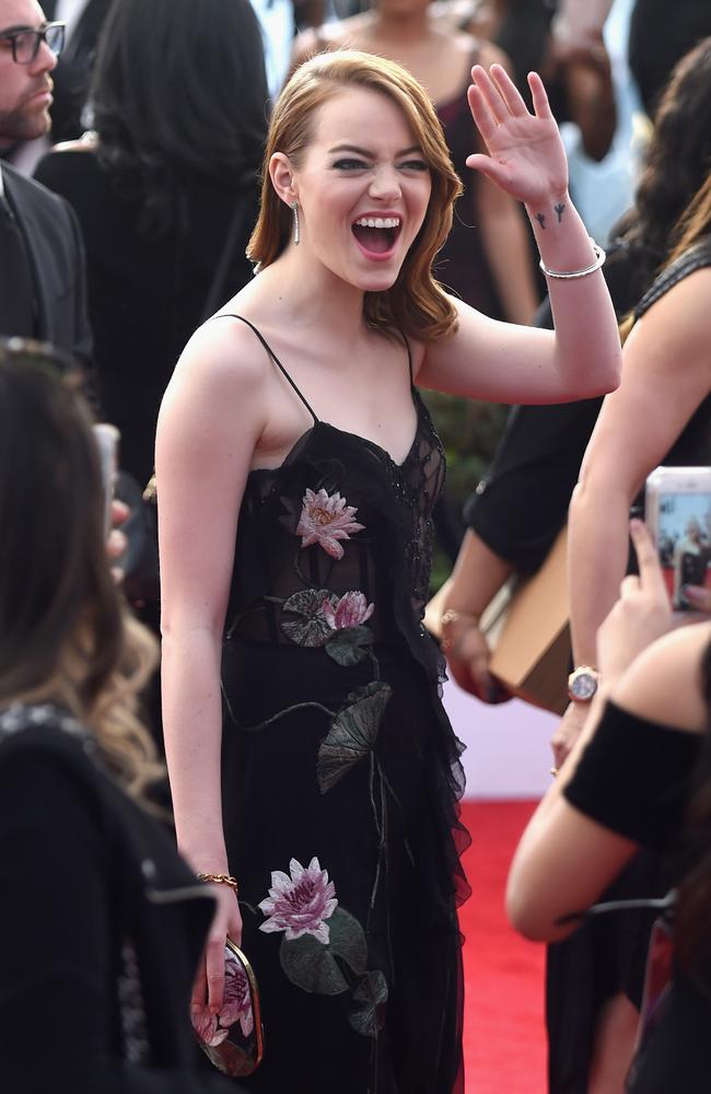 Emma Stone attends the 23rd Annual Screen Actors Guild Awards at The Shrine Expo Hall on January 29, 2017 in Los Angeles, California. Picture: Getty
