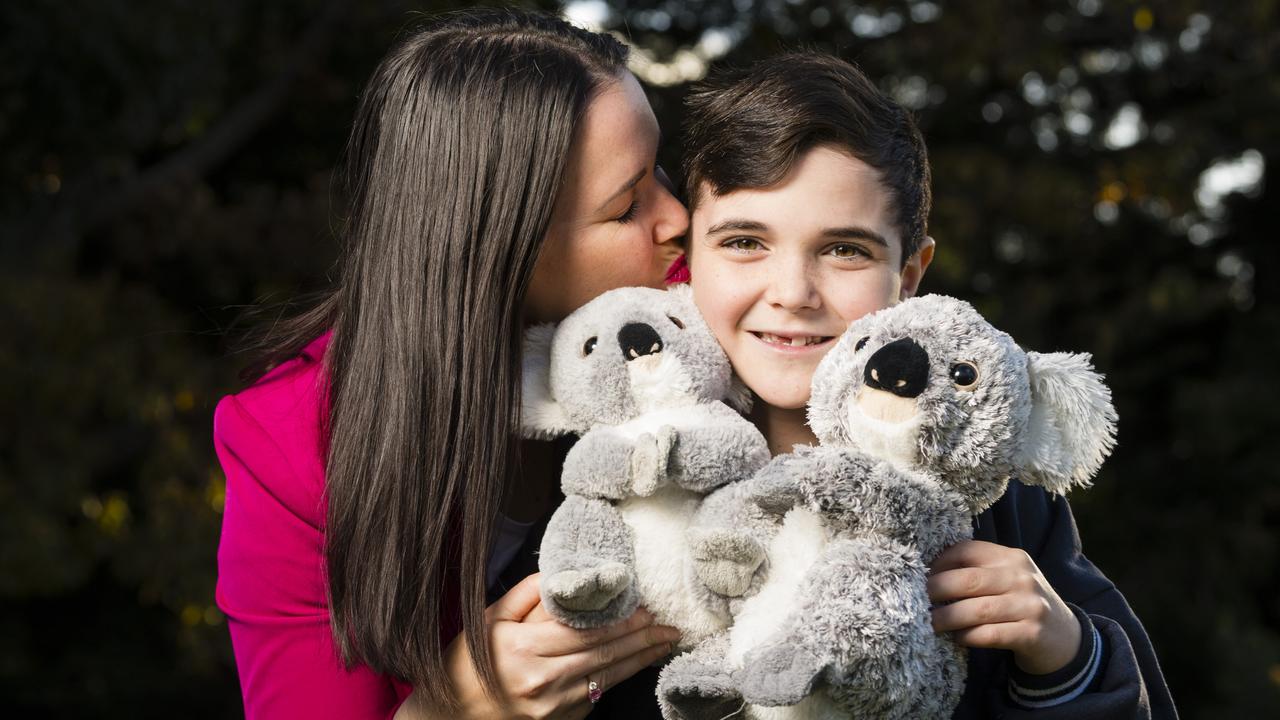 Max Ritchie, pictured with proud mum Jessica Ritchie, formed an endangered species club at school and raised over $700 for Toowoomba Koala and Wildlife Rescue. Picture: Kevin Farmer