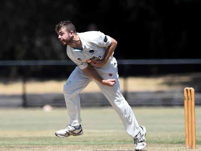 Ross Suri goes looking for a wicket. Picture: Steve Tanner