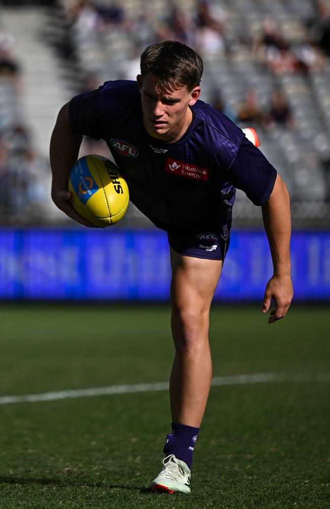 Caleb Serong has the friendliest bye going around this season. Is he in your trade plans? Picture: Daniel Carson/AFL Photos via Getty Images.