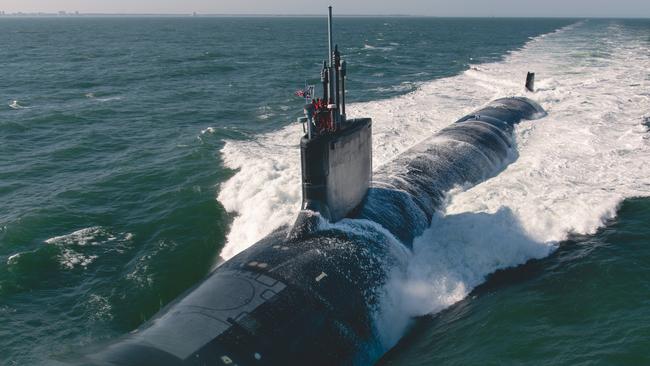 Virginia-class attack submarine Montana (SSN 794) conducts sea trials in the Atlantic Ocean. Picture: US Navy