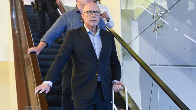 Peter Dutton arrives in Canberra on Wednesday. Picture: NewsWire / Martin Ollman