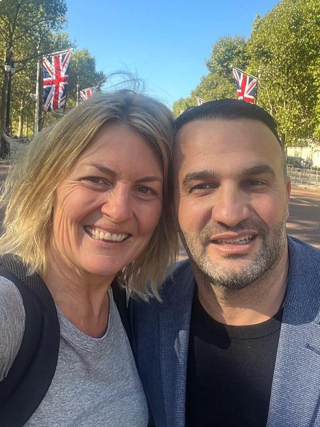 (L-R) Shanna Whan and Danny Abdallah in London for Queen Elizabeth’s funeral.