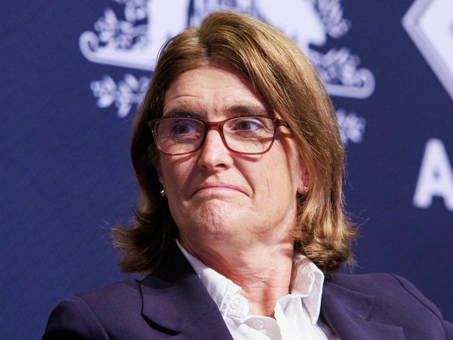 21/11/2023 RBA governor Michele Bullock during a panel on the State of Economy during the ASIC annual forum at the Sofitel in Melbourne. Aaron Francis / The Australian