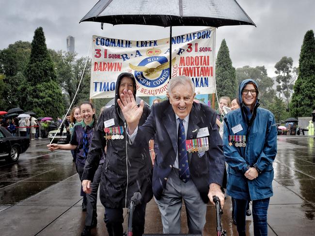 Melbourne’s Anzac day March from city to the Shrine of Remembrance. Picture: Jason Edwards