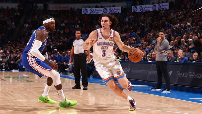 Giddey in action on Sunday. (Photo by Zach Beeker/NBAE via Getty Images)