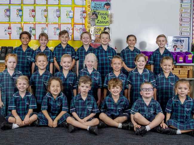 My first Year. Mudgeeraba Creek State School, Prep W. Picture: Jerad Williams Prep W Back Row: Rayne Tarawhiti, Evie Adams, Flynn Mihalic, Luke Bartle, Ryder Sawkins, Lucy Mihalic, Hudson Donnelly. Middle Row: Macey Pocock, Hyrum Spiller, Cohen Whittaker, Charlize Spark, Charli Ibbotson, Abbie Smith, Audrey McCarthy. Front Row: Grace Leaf, Koko Gibson, William Mussett, Taj Savage, Edward McVeigh, Grace Fenech.