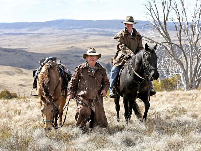 Peter Cochran and Bec Atkinson from Cochran Horse Treks taking a ride through the national park. Picture: Stephen Cooper