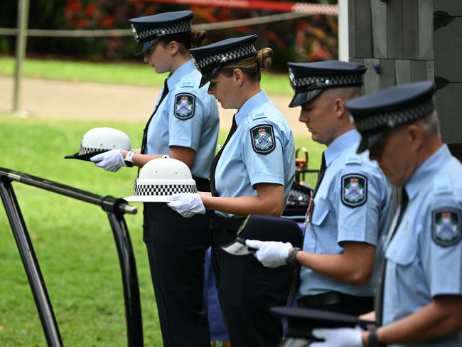 27/09/2024:  National Police Remembrance Day march and service attended by Police Commissioner Steve Gollschewski , QLD Premier Steven Miles and Opposition leader David Crisafulli, Brisbane . pic: Lyndon Mechielsen/Courier Mail