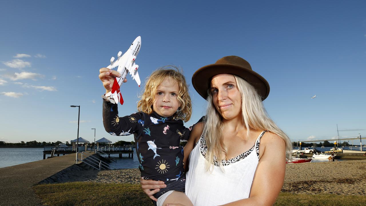 Zoe Earl, with Sunny Earl, 4, at Colmslie Recreation Reserve. Picture: Josh Woning