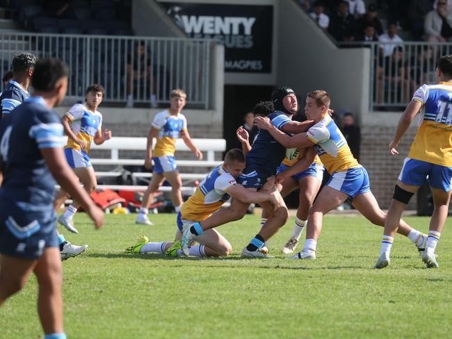 Pictured is The Peter Mulholland Cup at Ringrose Park, Wentworthville today. Patrician Brothers Blacktown v Matraville SHS. Picture: Tim Hunter.